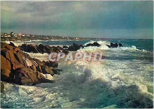 Cartes postales moderne Cote Bretonne La Bretagne en Couleurs Vague deferlant sur les Recifs