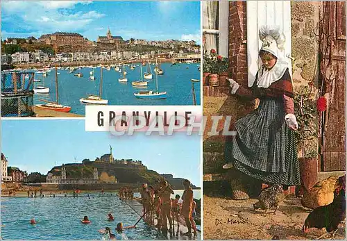 Cartes postales moderne Granville Le Port Le Plat Gousset Costume Normand Folklore
