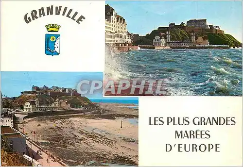 Moderne Karte Granville Les Plus Grandes Marees d'Europe