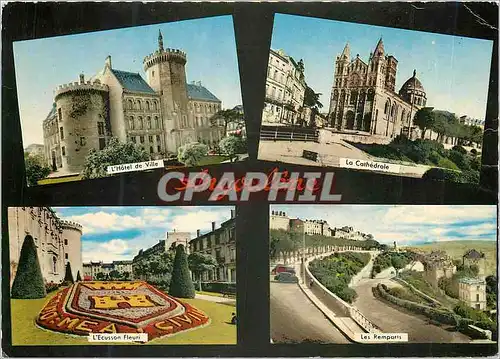 Cartes postales moderne Angouleme L'Hotel de Ville L'Ecusson Fleuri La Cathedrale Les Remparts