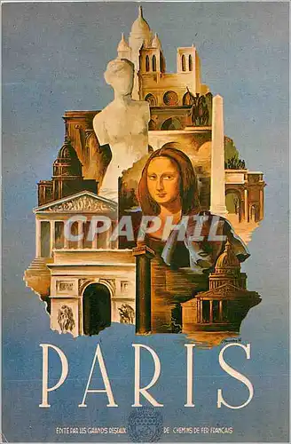 Cartes postales moderne Tourisme Joconde Leonard de Vinci Sacre C�ur