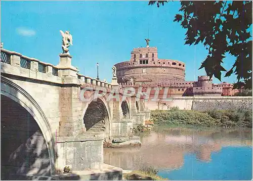Moderne Karte Roma Pont et Chateau de St Ange