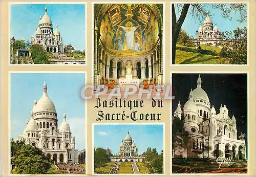 Moderne Karte Paris et ses Merveilles La Basilique et son Funiculaire Le Choeur La Colline de Montmartre