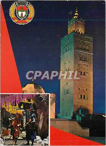 Cartes postales moderne Marrakech La Koutoubia Le Souk des Teinturiers