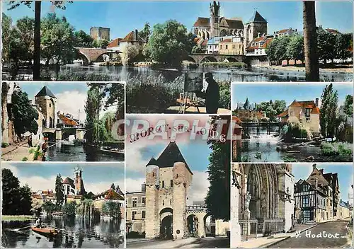 Cartes postales moderne Moret sur Loing (S et M) Panorama sur le Loing La Porte de Bourgogne et les petits quais L'Eglis