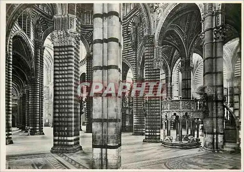 Moderne Karte Siena Cattedrale L'Interno Visto dal presbiterio (Dal XII al XV Secolo)
