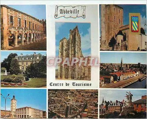 Cartes postales moderne Abbeville (Somme) Ruines de l'Ancien Couvent Collegiale St Vulfran Breffroi Parc d'Emonville Can