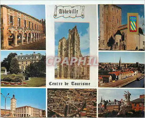 Moderne Karte Abbeville (Somme) Ruines de l'Ancien Couvent Collegiale St Vulfran Breffroi Parc d'Emonville Can