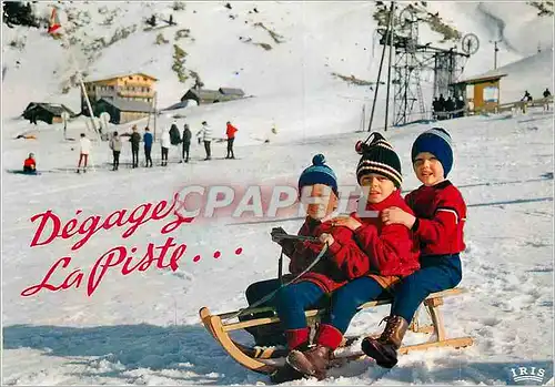 Moderne Karte Degageez la Piste Luge Enfants