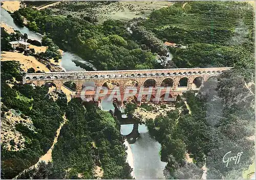 Moderne Karte Pont du Gard (Gard) En Languedoc Vue aerienne du Pont