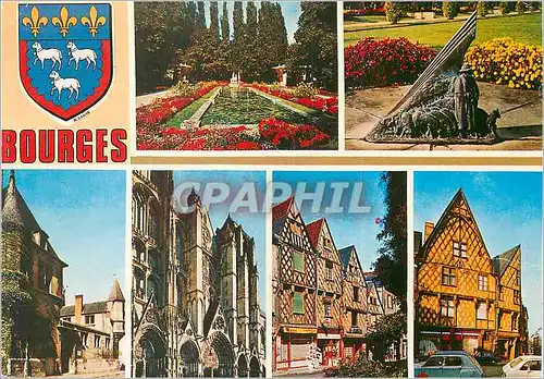 Cartes postales moderne Bourges (Cher) Ville d'Art Le Bassin du Jardin des Pres Fichaux Le Cadran Solaire