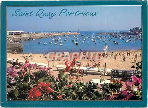 Moderne Karte Saint Quay Portrieux (Cotes d'Amour) La Bretagne en Couleur La Plage du Port