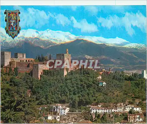 Moderne Karte Granada Vue Generale de l'Alcazaba et Sierra Nevada