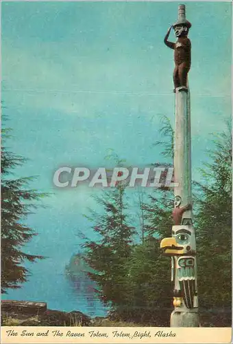 Cartes postales moderne Alaska The Sun and the Raven Totem Bight