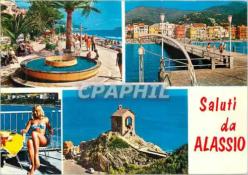 Cartes postales moderne Saluti da Alasslo Arcobaleno Via Genova