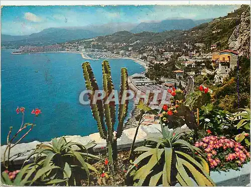 Cartes postales moderne Frontiera Italo Francese sur le fond Mentone