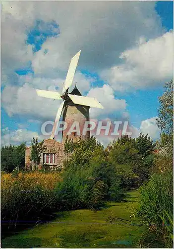 Moderne Karte Le Marais Le Vendee Touristique Moulin de Raire (Sallertaine) Dernier Moulin a vent en Activite