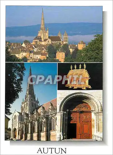 Moderne Karte Autun (Saone et Loire) Cathedrale Sainte Lazare Chasse de St Lazare portail