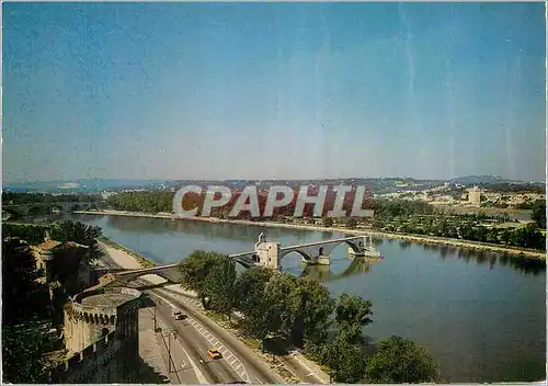 Moderne Karte Avignon Le Rhone Le Pont St Benezet et La Tour aux Chiens