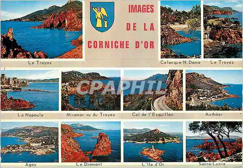 Moderne Karte Images de la Corniche d'Or Le Trayas Calanque N D La Napoule Miramar Antheor Agay Le Dramont L'I