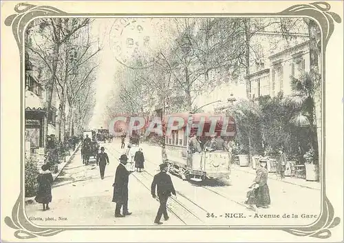 Cartes postales moderne Nice Avenue de la Gareen 1909 (Aujourd'hui Avenue Jean Medecin) Tramway