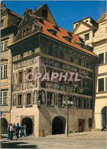 Cartes postales moderne Praha La Maison A la Minute de 1610 dont les Sgraffites Renaissance datant du Debut du 17e S Rep
