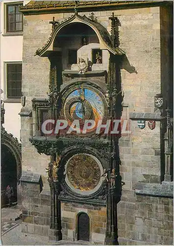 Cartes postales moderne Praha L'Horloge Astronomique realisee en 1410 par la Maitre Horloger Mikufas de Kadan