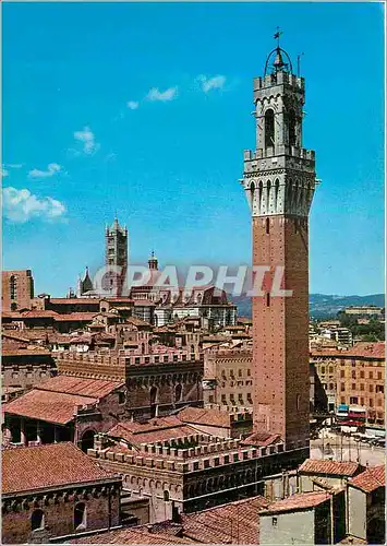 Moderne Karte Siena La Tour du Mangia et la Cathedrale