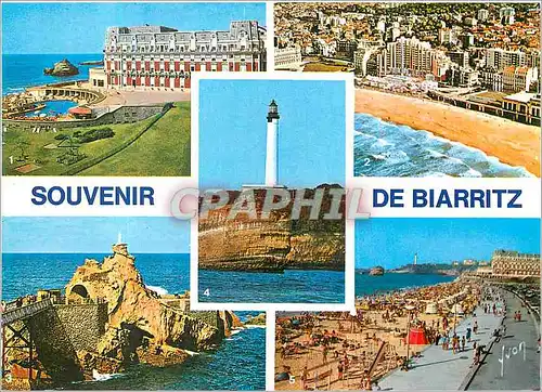 Cartes postales moderne Biarritz (Pyrenees Atlantiques) La cote Basque Couleurs et Lumiere de France L'Hotel Le Rocher L