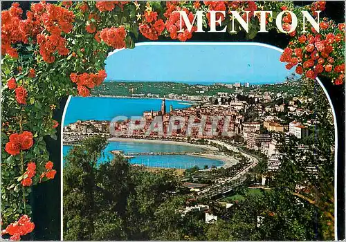 Moderne Karte Souvenir de Menton (A M) Cote d'Azur