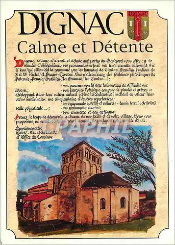 Cartes postales moderne Dignac Calme et Detente Carte Postal tiree du Panneau Touristique realise par la Ste Dumel