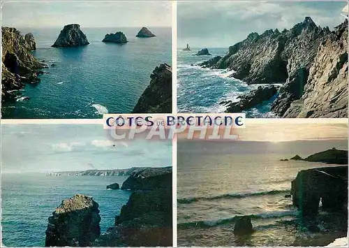 Moderne Karte Cotes de Bretagne les Tas de Pois le Cap Frehel Cote Sauvage de Quiberon Bretagne en Couleurs