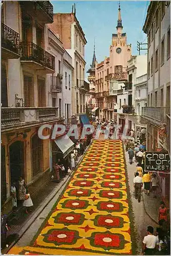 Moderne Karte Sitges Tapis de Fleurs pour la Fete Dieu