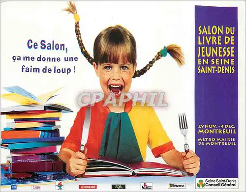 Cartes postales moderne 11eme Salon du Livre de Jeunesse en Seine Saint Denis Ce Salon ca me Donne une Faim de Loup Mont