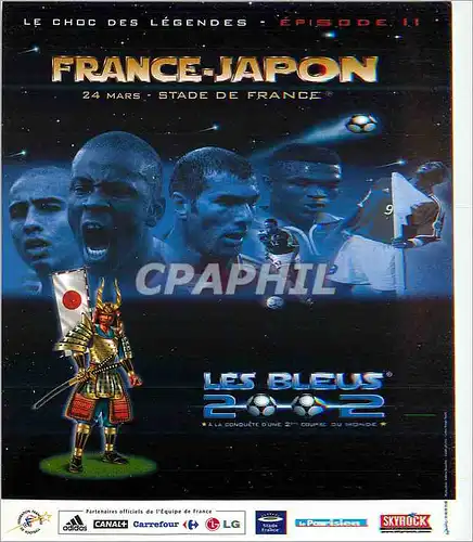 Cartes postales moderne Le Choc des Legendes Episode II France Japon 24 Mars Stade de France Football Zinedine Zidane Ja