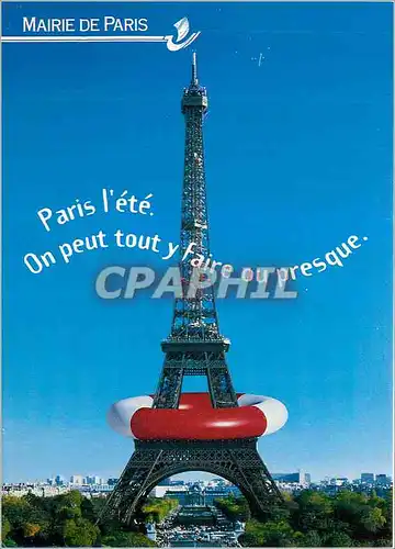 Cartes postales moderne Mairie de Paris Paris l'Ete on peut tout y Faire ou Presque Tour Eiffel