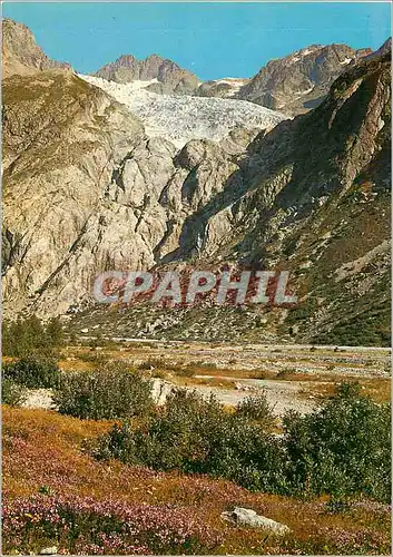 Moderne Karte Masif de l'Oisans Neiges Cordier (3613m) et le Glacier Blanc vus de Cezanne (1875m)