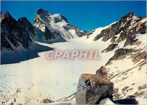 Moderne Karte Le Glacier Blanc la Sagne (3660m) la Barre des Ecrins (4102m) le Col des Ecrins (3367m)