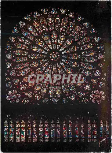 Cartes postales moderne Notre Dame de Paris Rosace Nord Couleurs et Lumiere de France