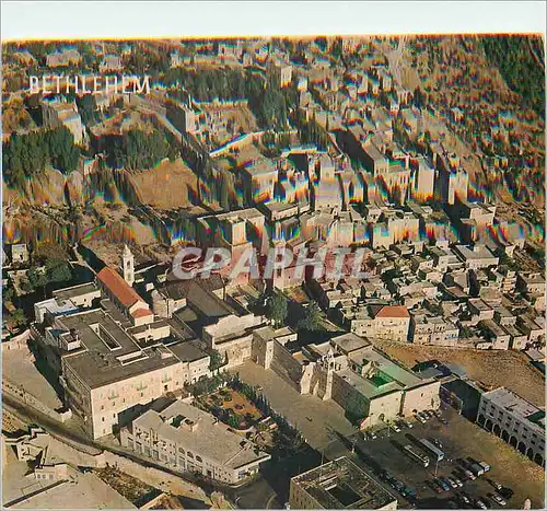 Cartes postales moderne Bethleem vue a Vol d'Oiseau en Facade la Cour de l'Eglise de la Nativite