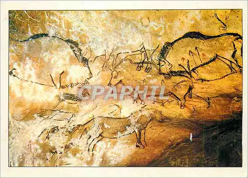 Moderne Karte Grotte de Niaux Ariege Bisons Bouquetins Chevaux Magdalenien Moyen