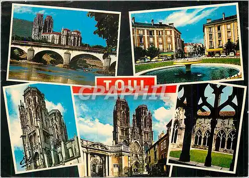 Cartes postales moderne Toul (Meurthe et Moselle) le Pont sur la Moselle la Place des Trois Eveches