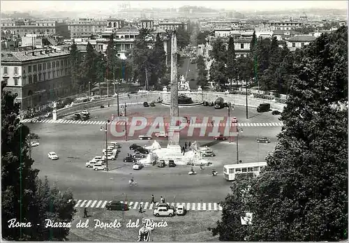 Moderne Karte Roma Place du Peuple vue du Pincio