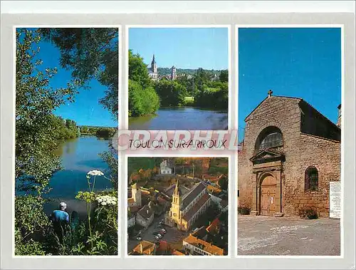 Cartes postales moderne Toulon sur Arroux (Saone et Loire) l'Arroux la Vieille Eglise (XIet XII s) Gros Plan sur le Vill
