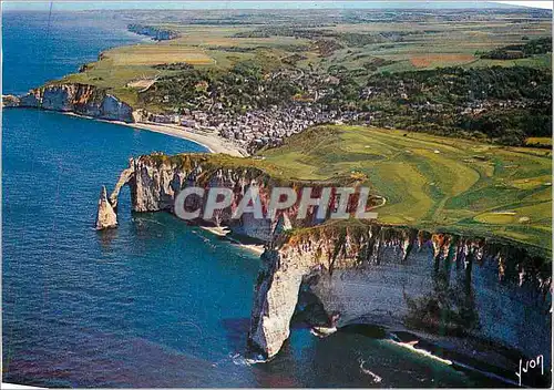 Moderne Karte Les Falaises d'Etretat (Seine Maritime) Couleurs et Lumiere de France la Manneporte l'Aiguille e