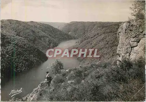 Moderne Karte La Correze Touristique par Michel Barrage du Chastang Panorama des Gorges au Roc du Chien