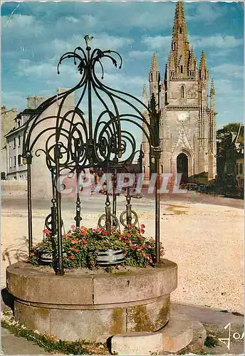 Cartes postales moderne Hennebont (Morbihan) la Bretagne en Couleurs Le Puits Fleuri a l'Eglise Notre Dame du Paradis