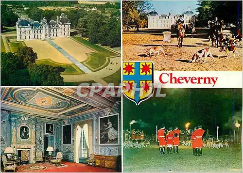 Cartes postales moderne Cheverny (L et Ch) le Chateau vue Aerienne la Meute le Grand Salon a la Lueur des Flambeaux Chas