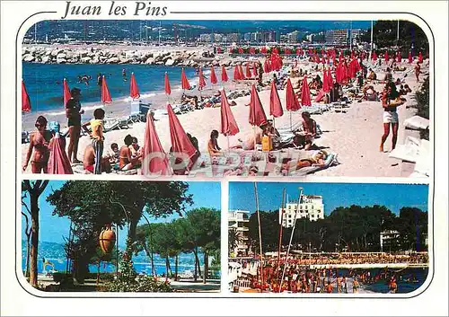Moderne Karte Juan les Pins Cote d'Azur French Riviera Reflets de la Ville et de ses Plages