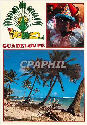 Moderne Karte Guadeloupe Antilles French West Indies la Plage des Raisins Clairs a St Francois